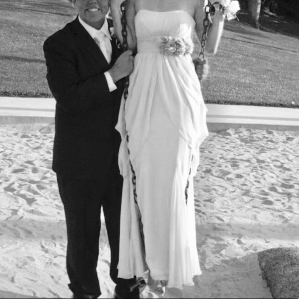 Floor length white dress